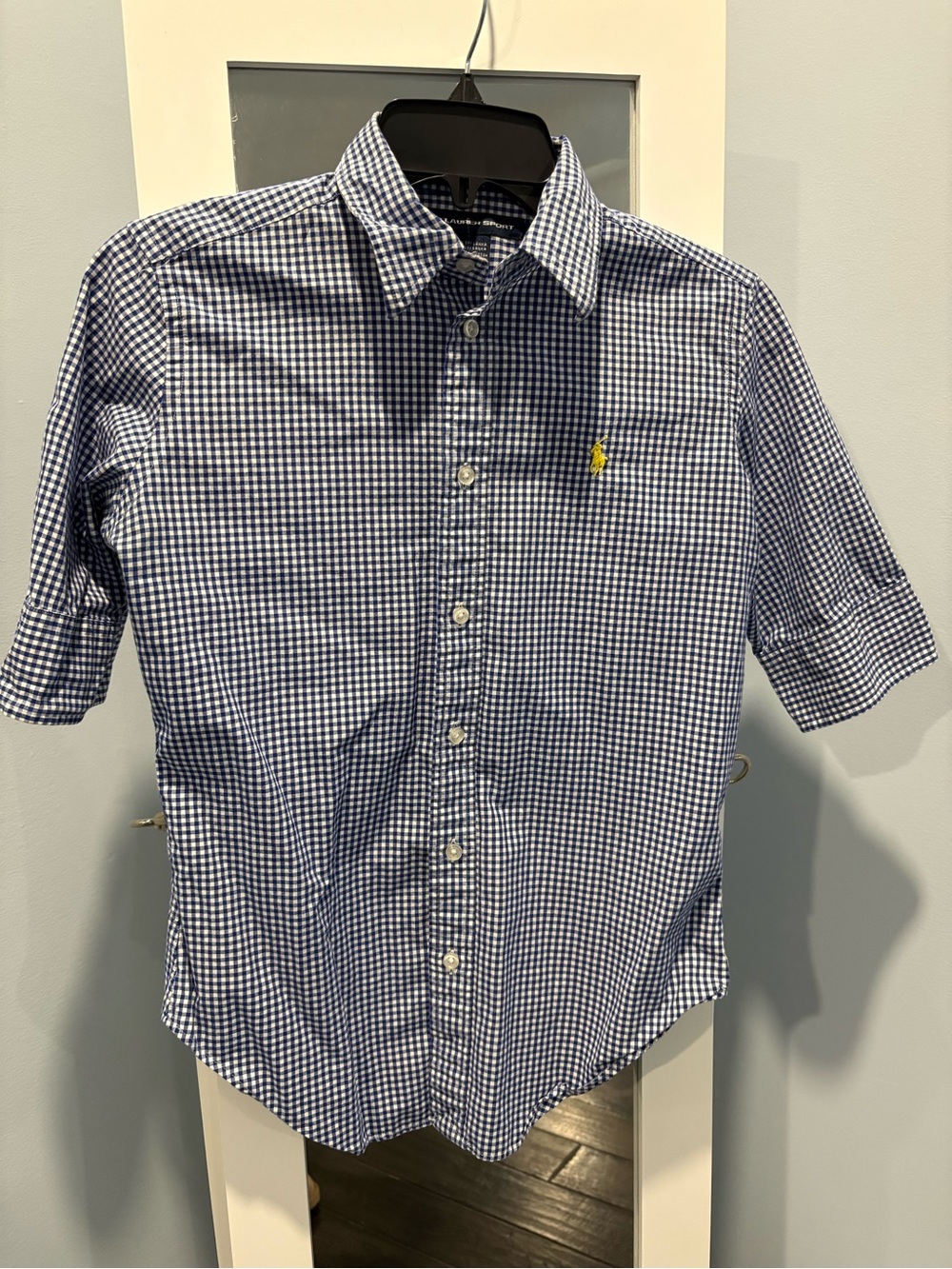 Ralph Lauren Sport Blue and White Gingham Button-Up Shirt